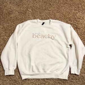 Off White “Just Beachy'” Women’s Sweatshirt size Large